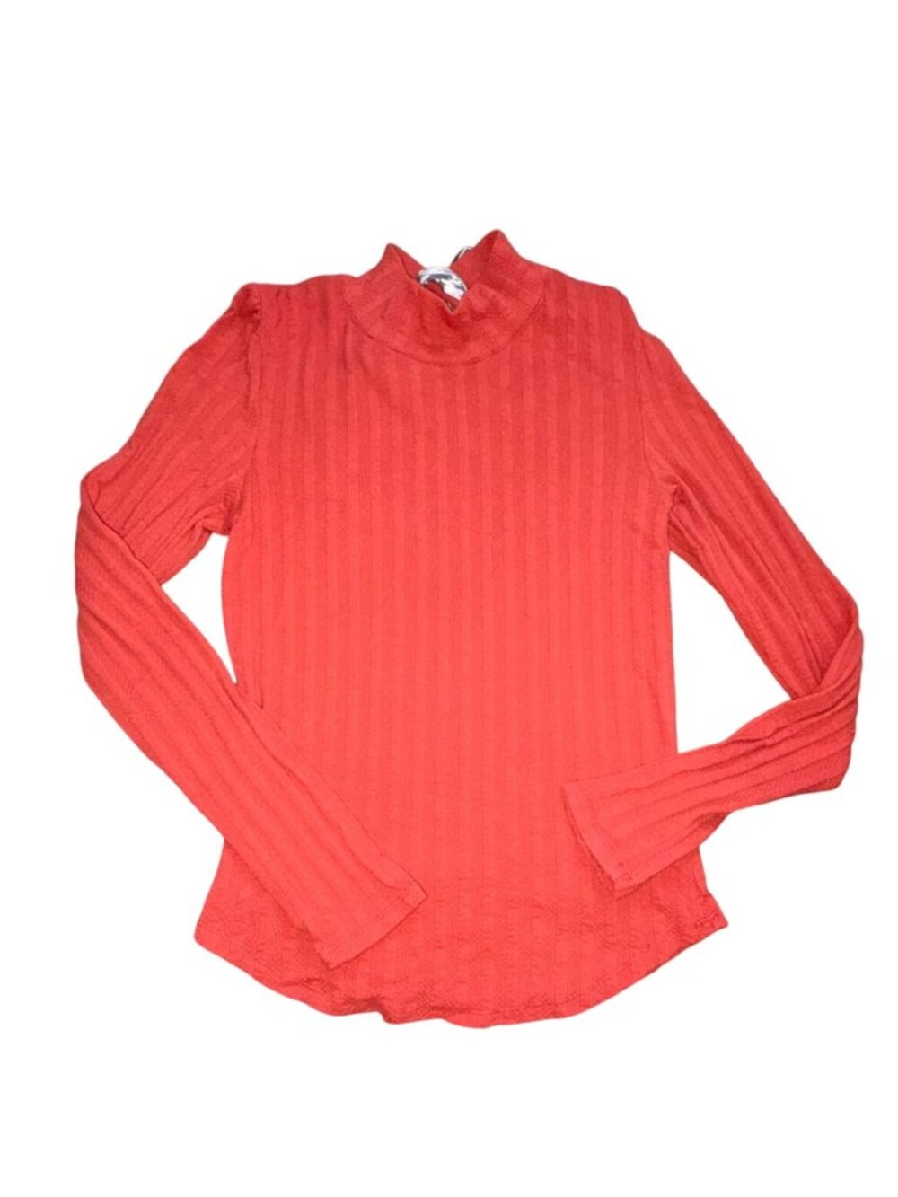 Free People 'Party In The Back' Long Sleeve Textured Blouse-Canyon Red-Size Larg
